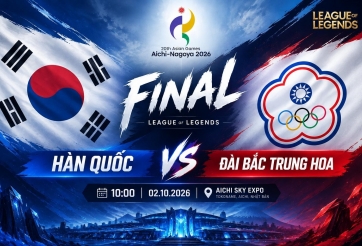 Link xem trực tiếp chung kết LMHT ASIAD 2026 hôm nay 2/10: Hàn Quốc vs Đài Bắc Trung Hoa