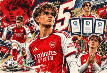 Chưa tròn 17 tuổi, viên ngọc cực hay của Arsenal đã nhận 3 kỷ lục Guinness