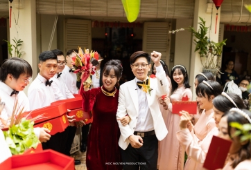 Bomman và Minh Nghi rạng rỡ trong ngày lễ vu quy