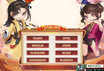 Code Mộng Võ Lâm AFK mới nhất 01/2026