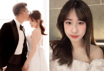 Streamer Bộ Bim hạnh phúc bên bà xã xinh đẹp trong ngày cưới