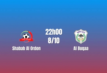 Nhận định Shabab Al Ordon vs Al Buqaa: Cân bằng ở cuộc đấu nhiều duyên nợ, 22h00 ngày 08/10/2026