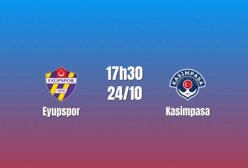 Nhận định Eyupspor vs Kassimpasa: Khách chiếm ưu thế, 17h30 ngày 24/10/2026
