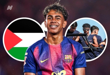 Yamal có hành động gây sốt với cờ Palestine khi Barca diễu hành