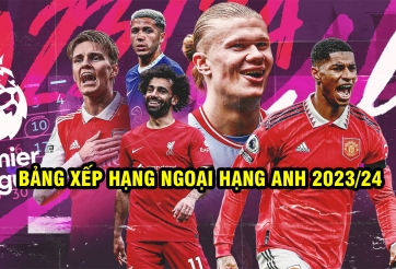 Bảng xếp hạng Ngoại hạng Anh 2023/24 chung cuộc: Man City vô địch