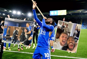 Cầu thủ Leicester City ăn mừng điên cuồng ngày thăng hạng Ngoại hạng Anh