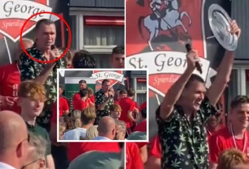 Trọng tài bị treo còi vĩnh viễn vì ăn mừng và hát với đội vô địch