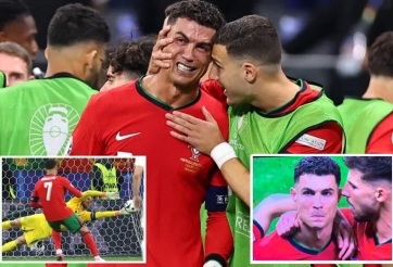 Cristiano Ronaldo suy sụp, khóc nức nở sau khi đá hỏng penalty