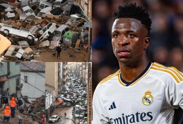 Vinicius quyên góp 1 triệu Euro ủng hộ bão lũ tại Valencia