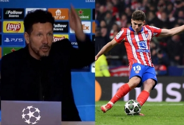 Diego Simeone bức xúc: 'Ai thấy Alvarez chạm bóng 2 lần giơ tay lên'