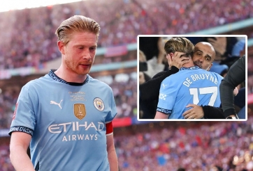 Pep Guardiola bật khóc trong ngày De Bruyne chia tay Etihad