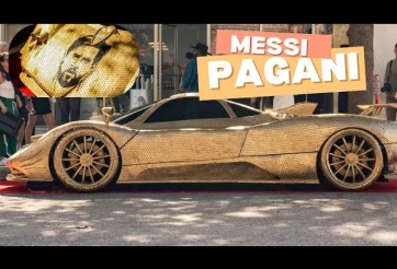 Mục sở thị Pagani Zonda từ đồng xu vàng với điểm nhấn Messi trên nắp capo