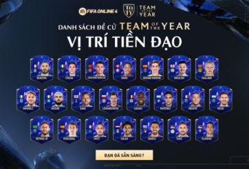 FIFA Online 4: Danh sách 80 cái tên đề cử cho Team Of The Year (TOTY)