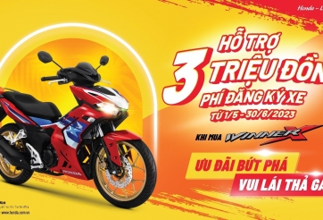 Hỗ trợ phí đăng ký xe Winner X cùng chương trình khuyến mại “Ưu đãi bứt phá – Vui lái thả ga”
