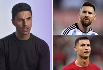 Arsenal lâm nguy, Arteta đau đầu chọn giữa Ronaldo và Messi