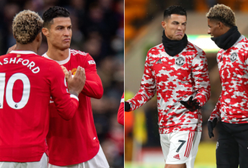 Dù dự bị, Ronaldo vẫn thể hiện tinh thần chuyên nghiệp với Rashford