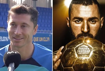 Ronaldo trao Quả bóng vàng cho Benzema, Lewandowski 'giận' ban tổ chức