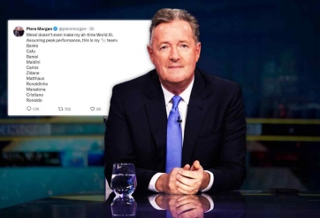 Piers Morgan gạt phăng Messi trong đội hình cầu thủ vĩ đại nhất mọi thời đại