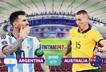 Trực tiếp Argentina 0-0 Úc: Trận đấu bắt đầu