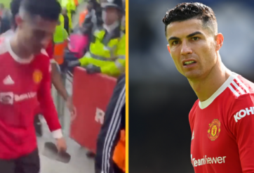 Cảnh sát vào cuộc vụ Ronaldo đập điện thoại của fan Everton