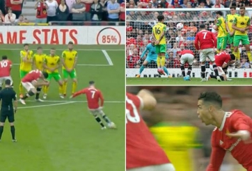 Hành động 'đốn tim' NHM của Ronaldo sau cú hat-trick vào lưới Norwich