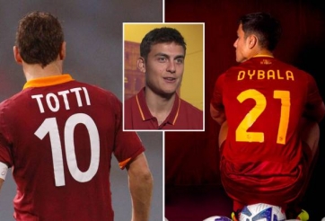 Dybala lý giải nguyên nhân không nhận số áo huyền thoại của Totti ở Roma