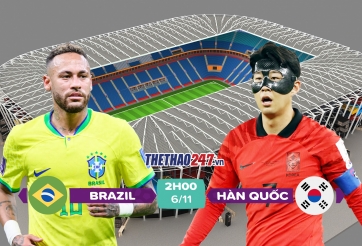 Trực tiếp Brazil vs Hàn Quốc, 2h00 hôm nay 6/12 trên VTV3