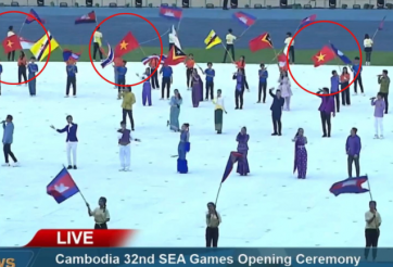 Campuchia treo ngược cờ Việt Nam tại lễ khai mạc SEA Games 32