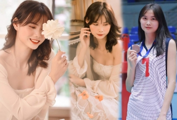 Hotgirl bóng chuyền 1m85 diện váy khoe vai trần, fan kêu đi thi hoa hậu