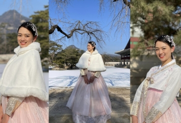 Hoa khôi bóng chuyền Thu Hoài diện Hanbok 'gây sốt' ở xứ Kim Chi