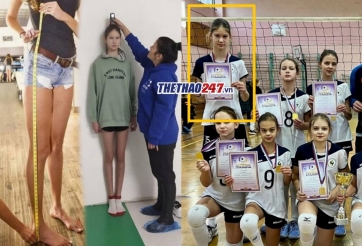 Khổng lồ bóng chuyền nhí cao nhất thế giới: 11 tuổi cao 1m90