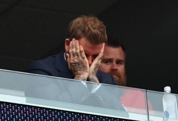 Beckham 'ôm mặt' thất vọng khi Harry Kane bỏ lỡ khó tin ở trận Anh vs Ghana