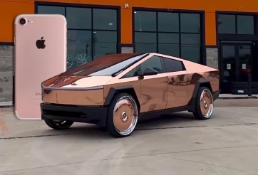 Chiếc Tesla Cybertruck 'độc lạ' này có màu sơn Rose Gold như iPhone, mâm lớn tới 30 inch