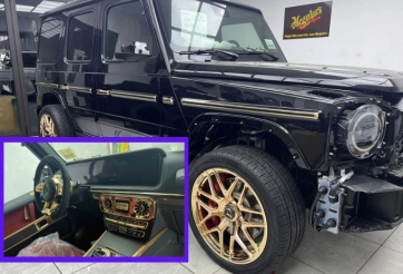 Cận cảnh Mercedes G 63 dát vàng “mới cóng” của đại gia Hà thành