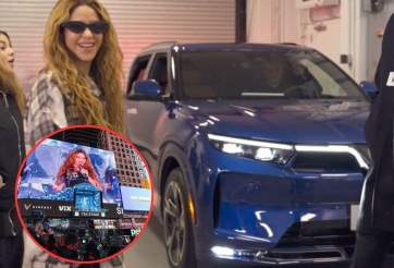 VinFast VF 9 xuất hiện đầy ấn tượng trong buổi hòa nhạc của ca sĩ Shakira tại Quảng trường Thời đại