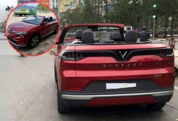 VinFast VF 8 phiên bản mui trần lộ diện ‘không che’ trên đường phố Hà Nội