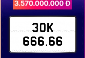 Biển số ô tô siêu VIP 30K-666.66 tái xuất sàn đấu giá với mức trúng “rẻ” ngỡ ngàng