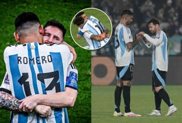 Cái ôm thật lâu giữa Messi và người kế nhiệm băng đội trưởng Argentina