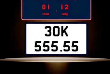 Đấu giá biển số ngày 15/09: Biển 'ngũ quý' 30K-555.55 được trả giá 14,12 tỷ đồng