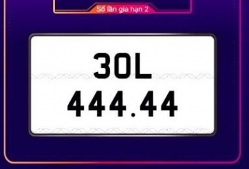 Siêu biển số 30L-444.44 chốt giá cao bất ngờ lên tới 3,7 tỷ đồng