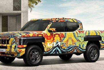 Kia 'nhá hàng' bán tải Tasman với lớp ngụy trang độc đáo, dự sẽ ra mắt vào năm sau