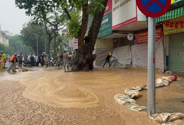 Sự cố bùn phun trào tái diễn khi đào hầm ngầm metro Nhổn - ga Hà Nội