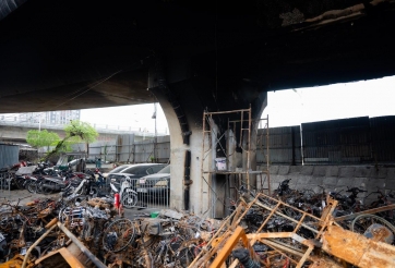 Kết quả kiểm định ban đầu đường dẫn cầu Vĩnh Tuy sau vụ cháy bãi xe dưới gầm cầu