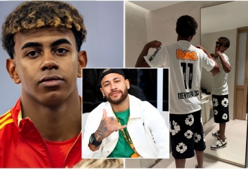 CLB Santos đăng ảnh Yamal khoác áo đấu cũ của Neymar