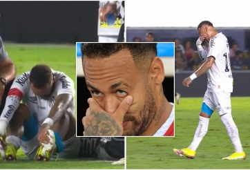 Neymar lại chấn thương, khóc nghẹn khi rời sân