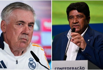 Chủ tịch LĐBĐ Brazil nói lời 'gan ruột' về HLV Ancelotti
