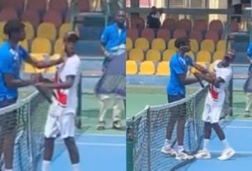 Video: Tay vợt người Pháp bất ngờ tát đối thủ sau trận đấu