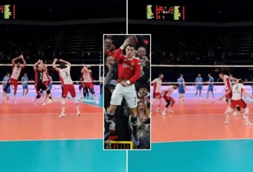 CLB bóng chuyền Nga gây sốt với màn ăn mừng thương hiệu của Ronaldo