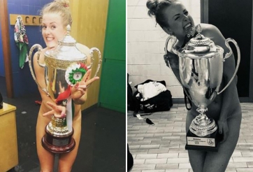 Sao bóng chuyền khỏa thân 100% khi vô địch khiến khán giả 'nóng mắt'