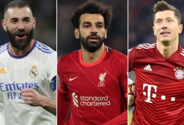 Quả bóng vàng 2022: Cuộc đua giữa Benzema, Salah và Lewandowski ?